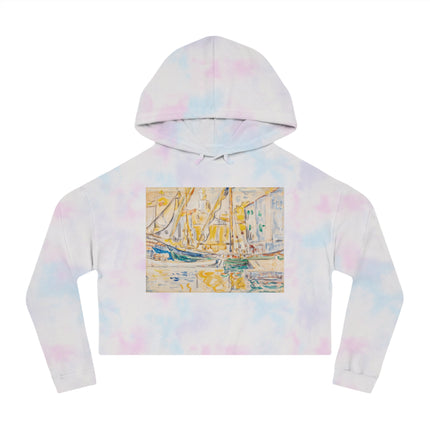 Saint-Tropez by Paul Signac Women’s Cropped Hooded Sweatshirt
