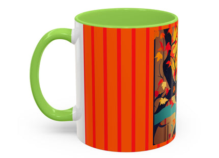 Black Cat in Kimono Colorful Mugs, 11oz
