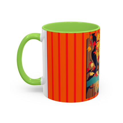 Black Cat in Kimono Colorful Mugs, 11oz