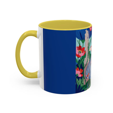The Lady Of The Scarlet Bow Colorful Mugs – Art Deco Botanical Archer Elegance