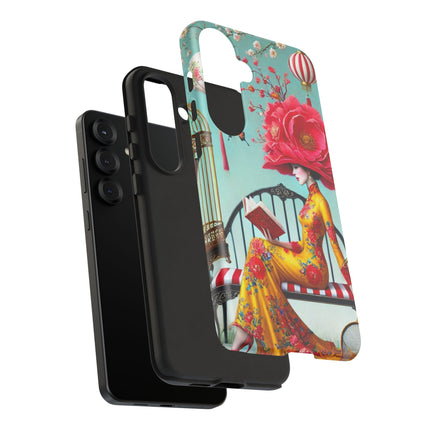 Reading In A Painted Garden Phone Cases