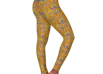 The Imperial 12-Symbol Robe, A Dragon's Regalia High Waisted Yoga Leggings (AOP)
