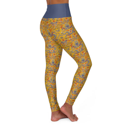 The Imperial 12-Symbol Robe, A Dragon's Regalia High Waisted Yoga Leggings (AOP)