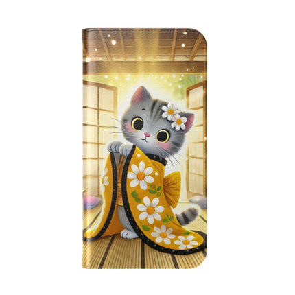 🐱🍵 Playful Kitten in the Tea Room Flip Case – Curious Charm & Cozy Whimsy