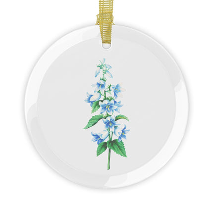 Bellflower botanical illustration by Pierre-Joseph Redouté Glass Ornament