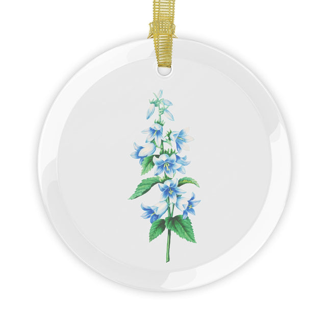 Bellflower botanical illustration by Pierre-Joseph Redouté Glass Ornament
