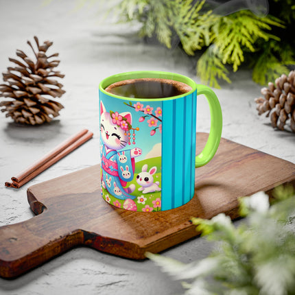 Springtime Kitten’s Easter Joy Colorful Mugs (11oz, 15oz)