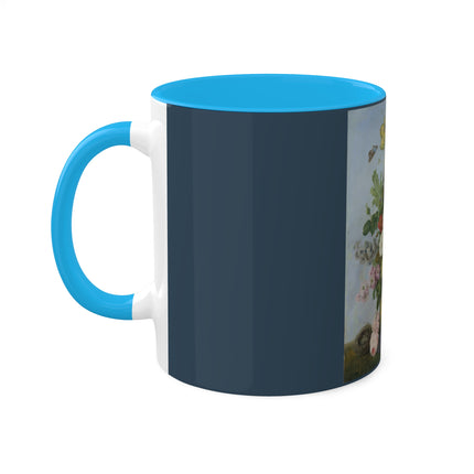 Bouquet of Flowers and a Nest by Sebastian Wegmayr Colorful Mugs, 11oz