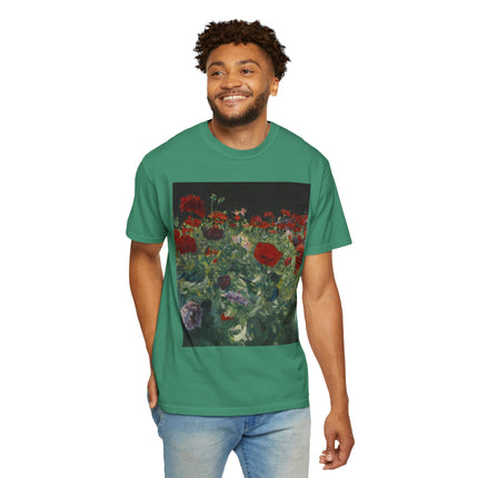 Poppies (A Study of Poppies for Carnation, Lily, Lily, Rose) by John Singer Sargent Unisex Garment-Dyed T-shirt