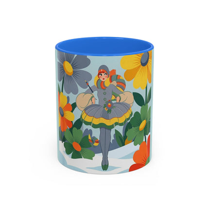 ❄️🌼 The Winter Flower Wanderer Colorful Mug – Colorful Art Deco Snow Fantasy