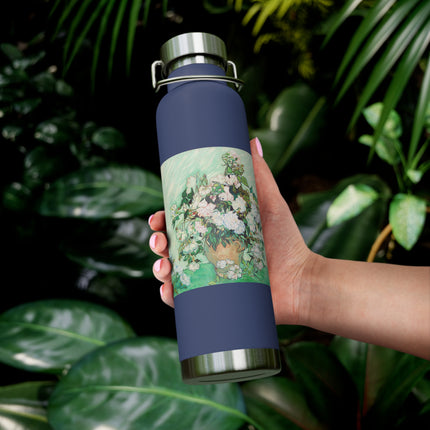 Roses by Vincent Van Gogh Copper Vacuum Insulated Bottle, 22oz