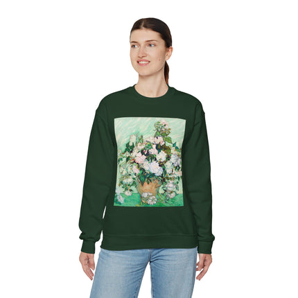 Roses by Vincent Van Gogh Heavy Blend™ Crewneck Sweatshirt