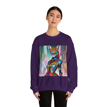 Cyber Cat Glamour Unisex Heavy Blend™ Crewneck Sweatshirt