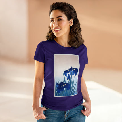 Irises by Ohara Koson Women's Midweight Cotton Tee