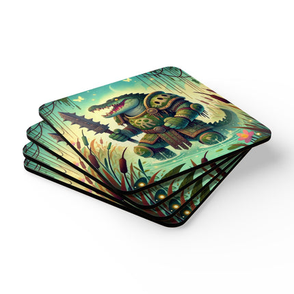 Swamp Tyrant Corkwood Coaster Set