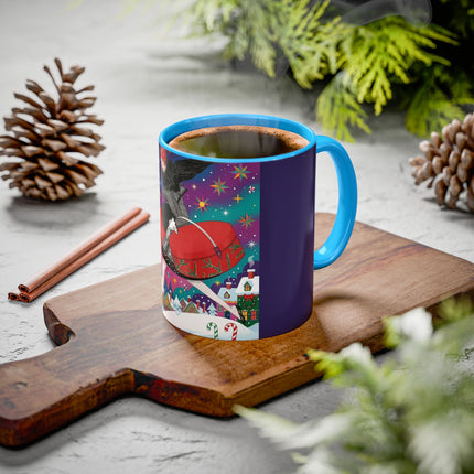 🎁✨ The Lady Of The Christmas Hatbox Colorful Mug – Art Deco Holiday Fantasy