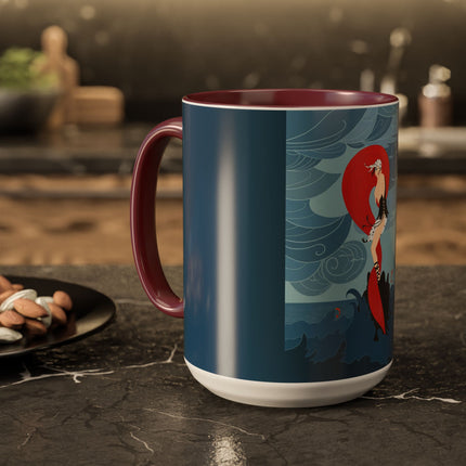 Siren of the Waves Colorful Mugs – Dramatic Sea Power & Bold Elegance