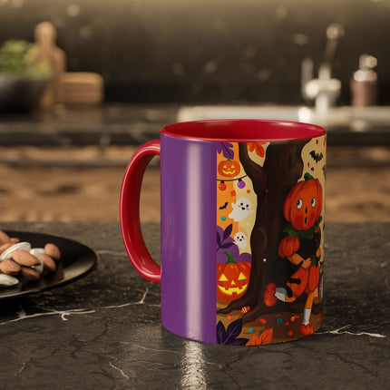 🎃🐈‍⬛ The Pumpkin Child’s Halloween Parade Colorful Mug – Whimsical Storybook Charm