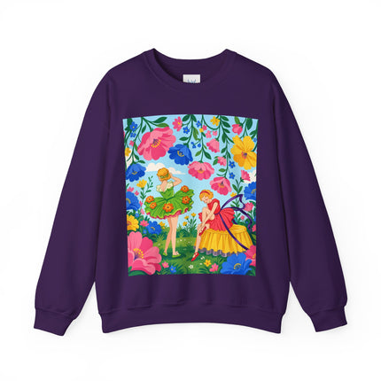 🌸🧚 The Fairies In The Flower Garden Crewneck Sweatshirt – Art Deco Floral Whimsy
