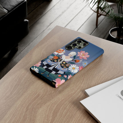 🌸🎀 The Grand Floral Promenade Phone Case – Art Deco Fashion Fantasy