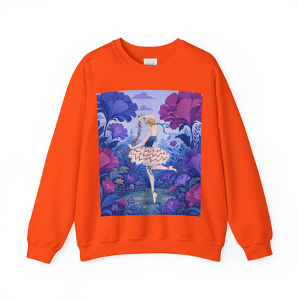 🌸🩰 The Enchanted Garden Ballet Crewneck Sweatshirt – Art Deco Floral Whimsy