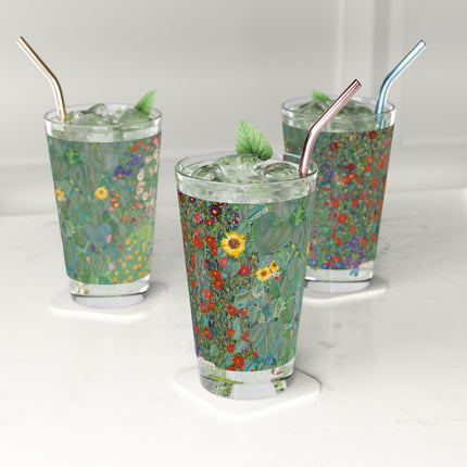 Farm Garden with Sunflowers by Gustav Klimt  Glass, 16oz