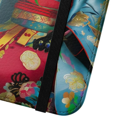 🌸✨ Cyberpunk Geisha Flip Case – Neon Elegance & Futuristic Grace