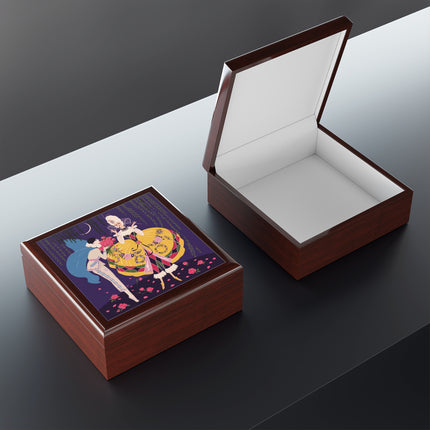 🌹🌙 The Queen Of The Midnight Roses Jewelry Box – Art Deco Garden Fantasy