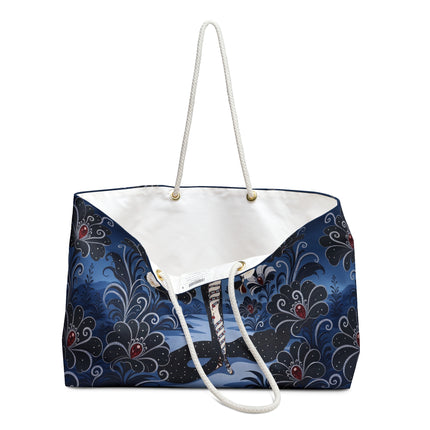 🖤💎 The Midnight Jeweled Garden Dancer Weekender Bag – Art Deco Fashion Elegance