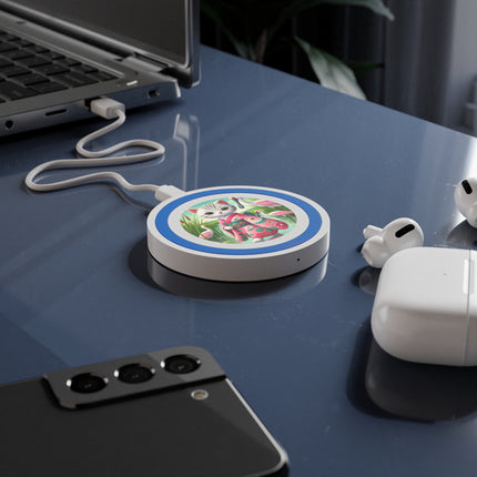 Geisha Kitten Strolls Among the Spoonbills Quake Wireless Charging Pad