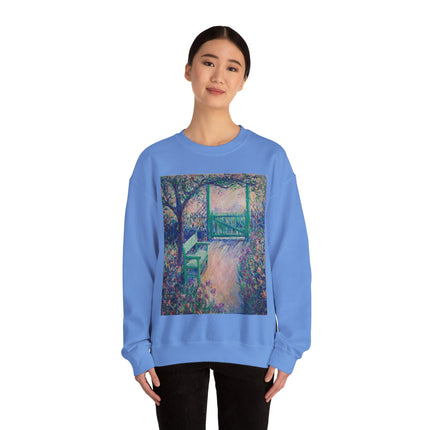 The Artist’s Garden (The Green Chair) by Theodore Earl Butler Heavy Blend™ Crewneck Sweatshirt