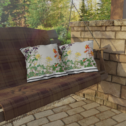 Aquilegia Flowers by Tanigami Kônan Outdoor Pillows