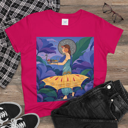🦋🌿 The Butterfly Garden Offering Cotton Tee – Art Deco Botanical Fantasy