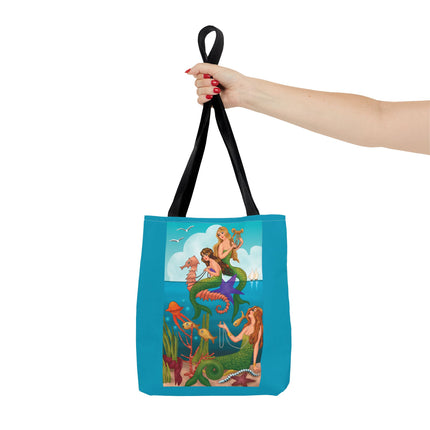 Three Mermaids with Strings of Pearls by Carlo Chiostri Tote Bag (AOP)