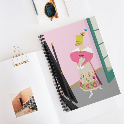 The Yellow Hat Spiral Notebook – 1920s Vogue Whimsy & Playful Elegance