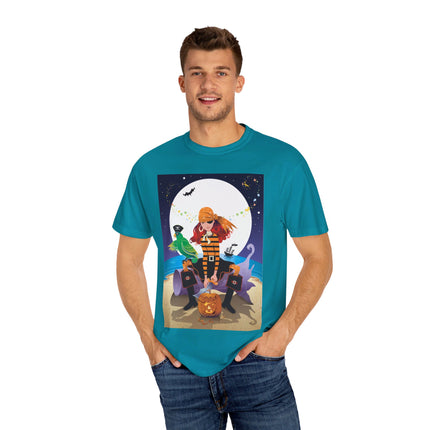 Moonlit Pirate Halloween Unisex Garment-Dyed T-shirt