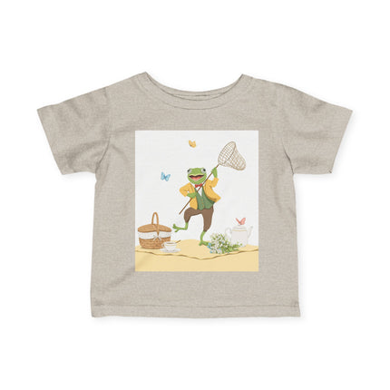 🐸🦋 The Little Butterfly Chasing Frog Infant Fine Jersey Tee – Whimsical Woodland Charm