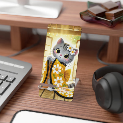 Playful Kitten in the Tea Room Mobile Display Stand for Smartphones