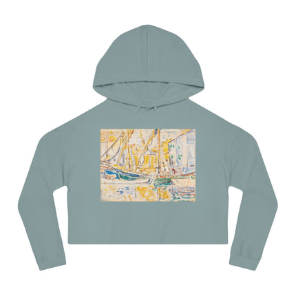 Saint-Tropez by Paul Signac Women’s Cropped Hooded Sweatshirt