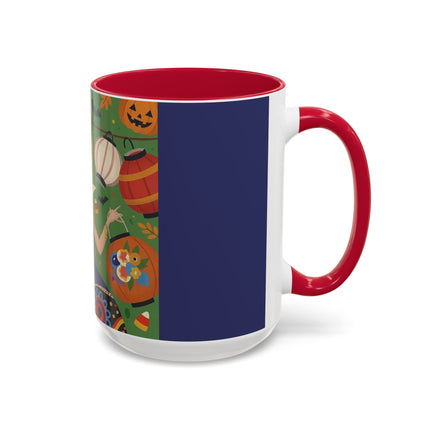 🏮🎃 The Lady Of Halloween Lanterns Colorful Mug – Colorful Art Deco Halloween Charm