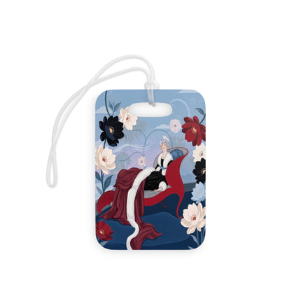 🌹✨ The Scarlet Chaise Luggage Tag – Art Deco Floral Glamour