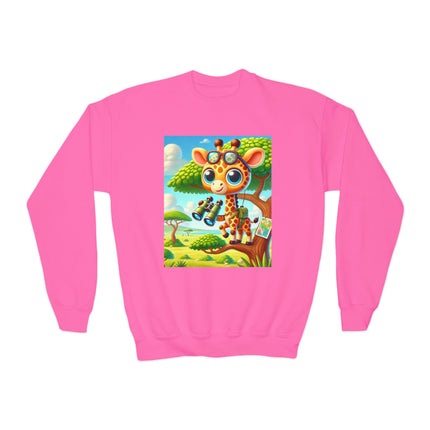 Giraffe Lookout Youth Crewneck Sweatshirt – Adventure, Curiosity & Playful Imagination