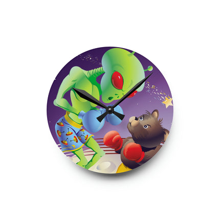 Cosmic Clash Acrylic Wall Clock, Round and Square