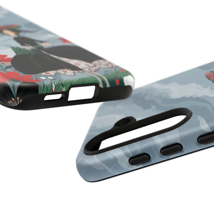 🌧️🌺 The Stormy Flower Walk Phone Case – Art Deco Floral Fashion
