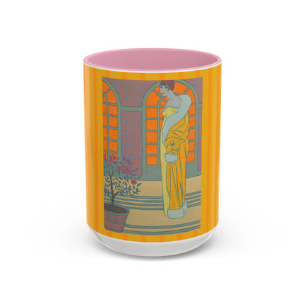 Sur Les Marches Du Jardin by Georges LePape Colorful Mugs (11oz, 15oz)