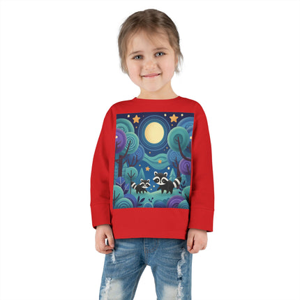 Enchanted Nighttime Raccoons Toddler Long Sleeve Tee