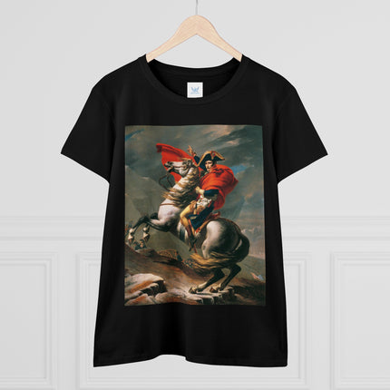 Napoleon Crossing the Alps by Jacques-Louis David Women's Midweight Cotton Tee