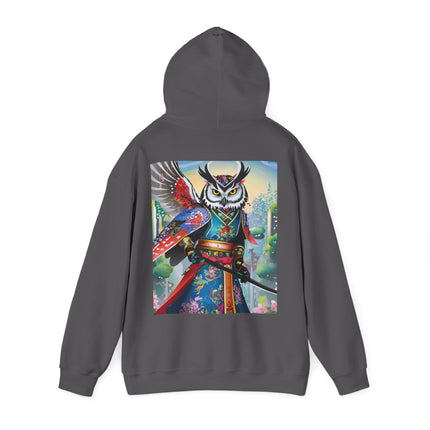 Cyberpunk Samurai Owl – Heavy Blend™ Hooded Sweatshirt