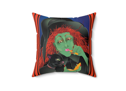 Mirror, Mirror A Witch's Touch Spun Polyester Square Pillow