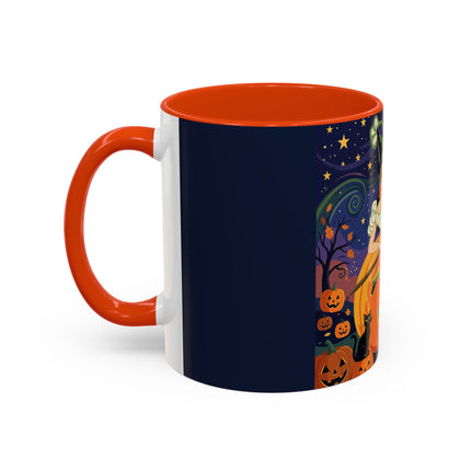 🧙‍♀️🎃 The Witch Of Pumpkin Moon Hollow Colorful Mug – Whimsical Halloween Magic